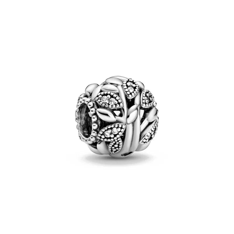 European Zircon Charm Beads 925 Silver Pendant Necklace for Women Gift P465