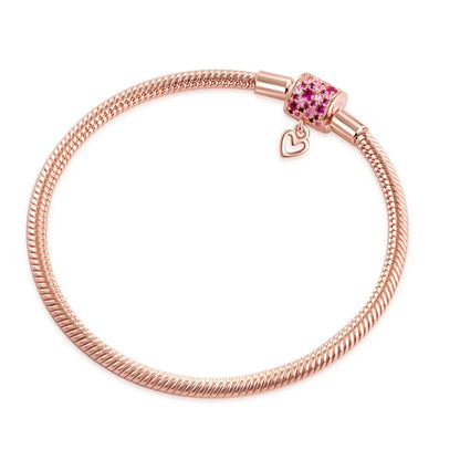 Sterling Silver 925 Heart and Flower Bracelet with White Zircon Adjustable 16-21CM Z028