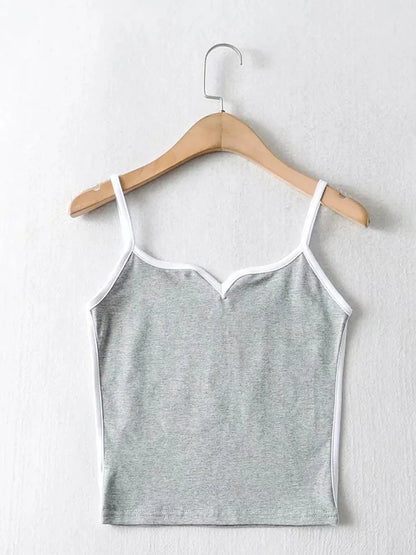 Black crop top summer sexy tops women 2024 spaghetti strap top casual v neck camis knit sleeveless cami top army green cami gray