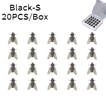 20PCS/Box Bionic Fly Fishing Bait Soft Hook for Salmon Trout Black-8mm