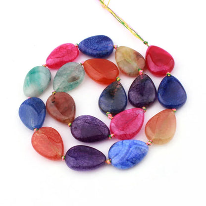 Natural Multicolor Cracked Agate Faceted Stone Beads for DIY Necklaces and Bracelets 15 Inches