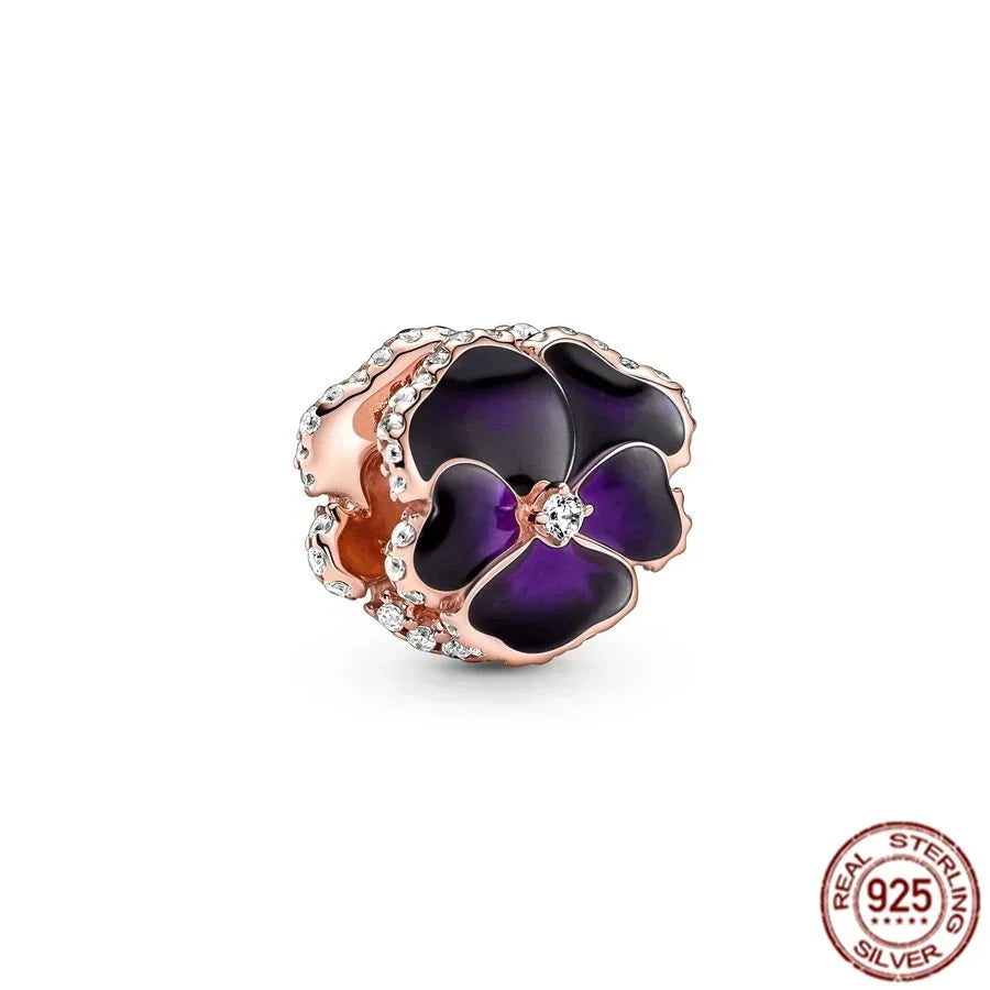 Original 925 Sterling Silver Ocean Pearl Shell Octopus Charm Bead Jewelry Set for Summer Romantic Style
