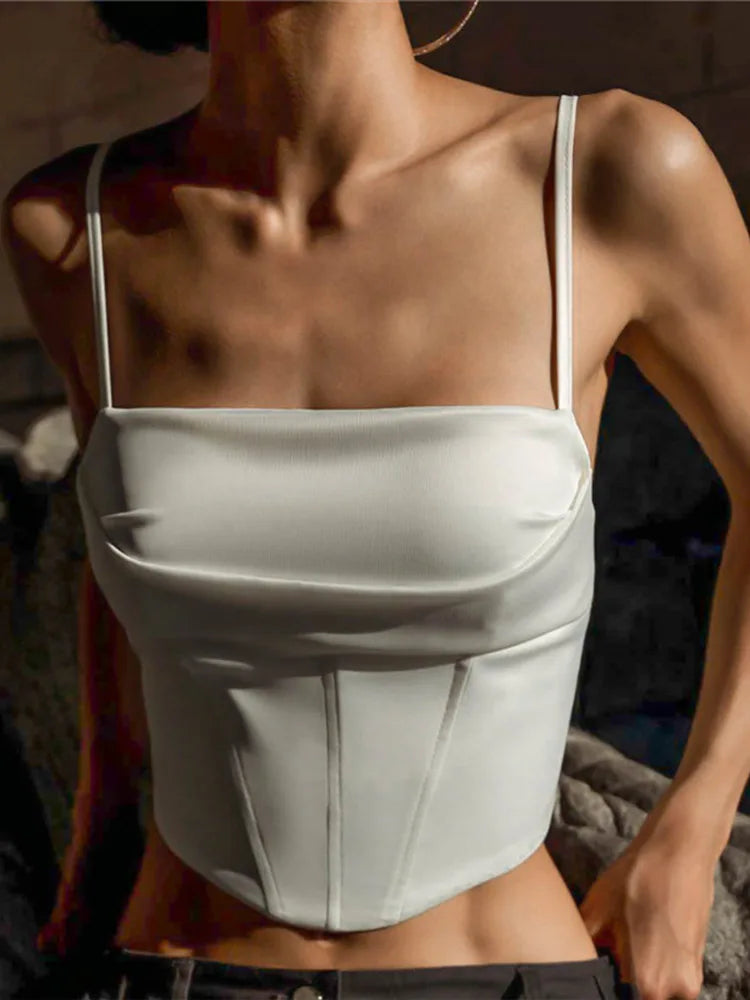 Dozw Backless Bandage Crop Top Sexy Spaghetti Strap Women