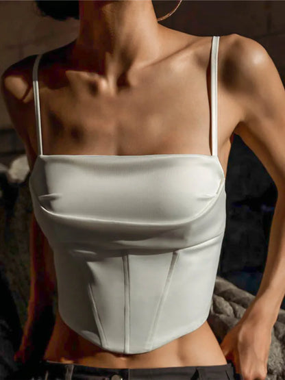 Dozw Backless Bandage Crop Top Sexy Spaghetti Strap Women