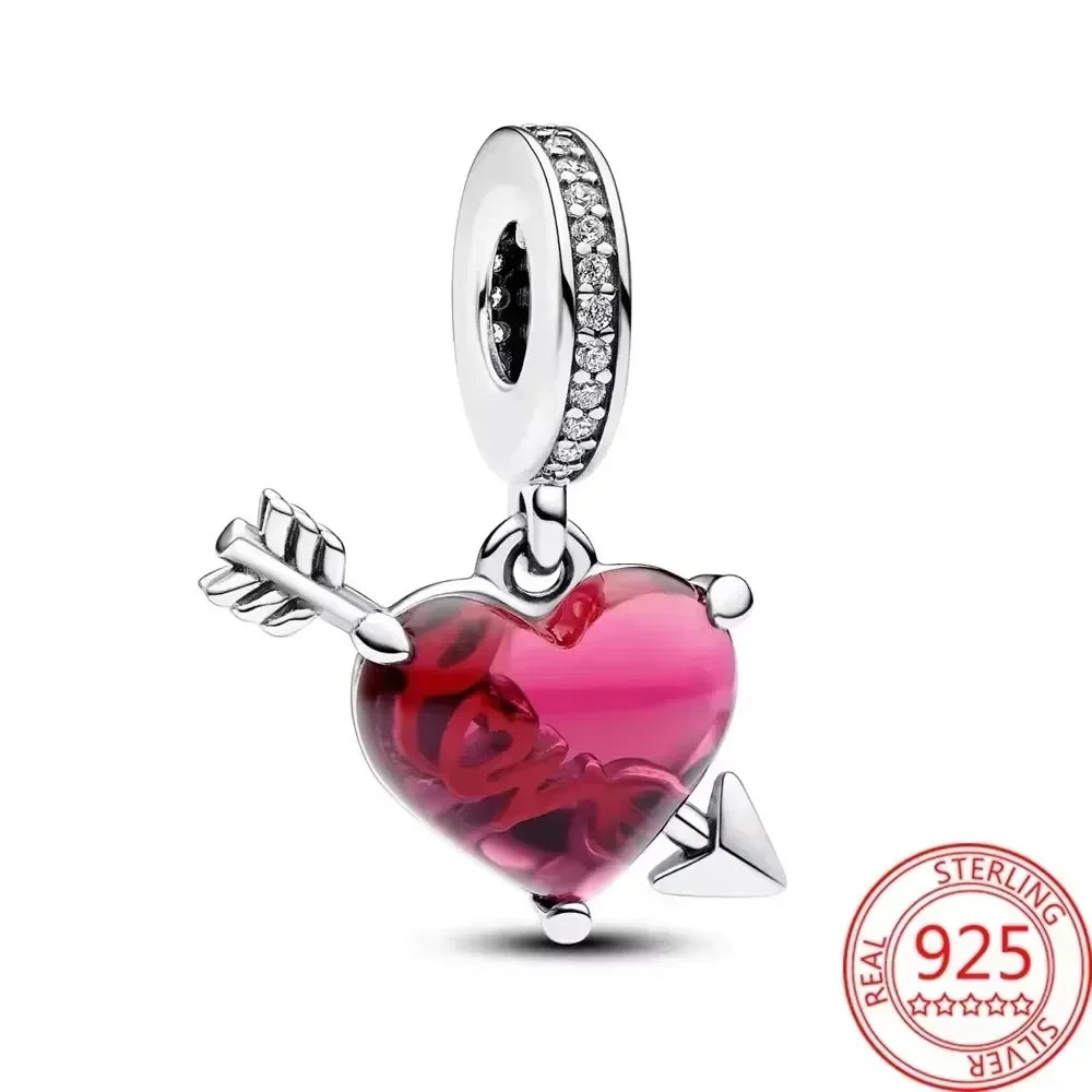 925 Sterling Silver Purple Star Animal Heart Flower Charms Beads for DIY Necklace and Bracelet Jewelry Gift