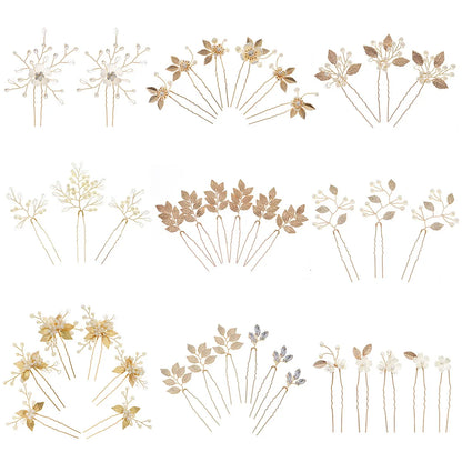 Elegant Pearl Flower Hair Clip Set for Bridal Wedding Accessories