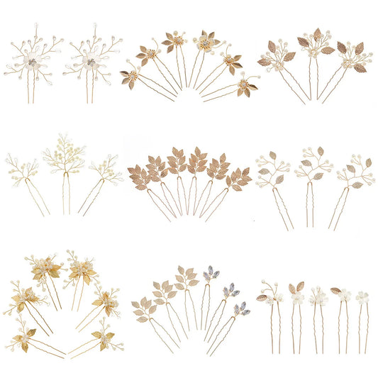 Elegant Pearl Flower Hair Clip Set for Bridal Wedding Accessories