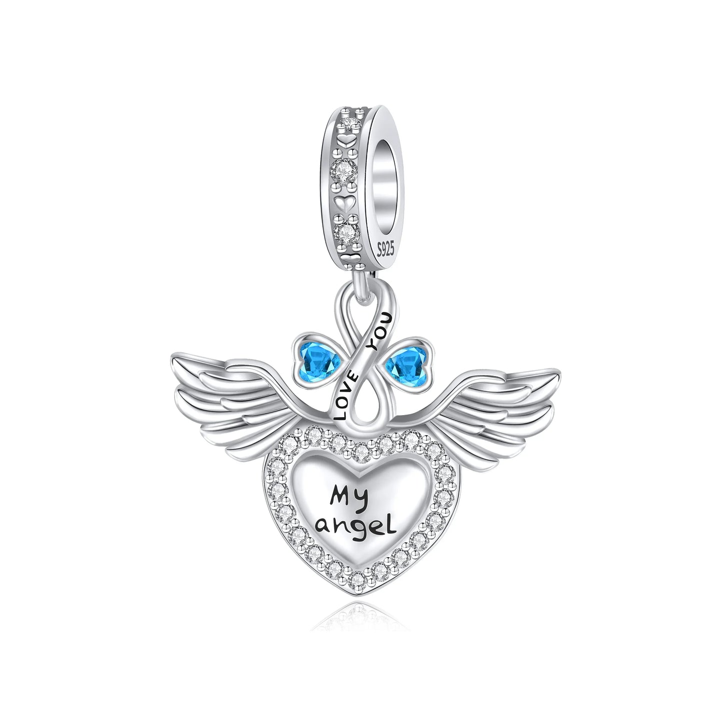 Sterling Silver 925 Angel Wing Heart Bird Charms for Bracelets and Necklaces Women's Fine DIY Jewelry Gifts