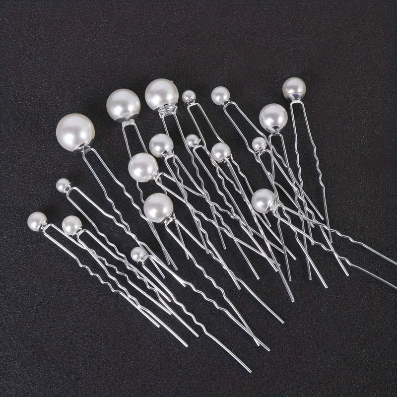 Elegant Pearl Bridal Hair Pins Set 18Pcs Fashion Wedding Hair Accessories for Women