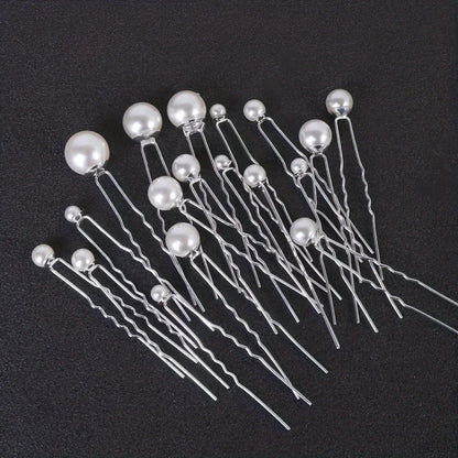 Elegant Pearl Bridal Hair Pins Set 18Pcs Fashion Wedding Hair Accessories for Women