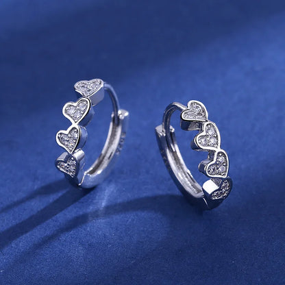 Sterling Silver CZ Crystal Plant Stud Earrings for Women and Teens
