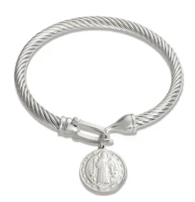 Jovolove Elegant Stainless Steel Waterproof Bangle for Women - Fashionable Gemstone Design