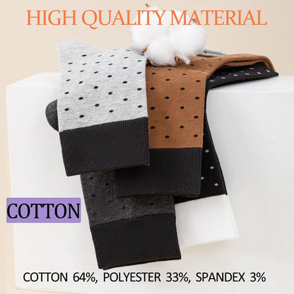 3 Pairs Women Airy Polka Dot Socks Odor Free Stretch