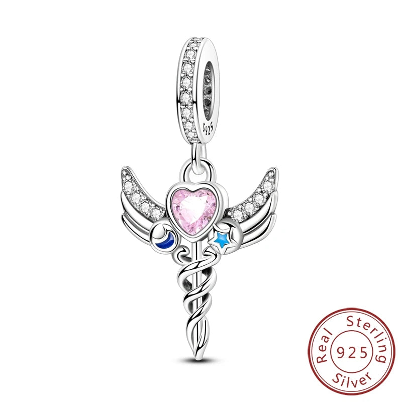 Sterling Silver Charms Set for DIY Pendant Bracelets Creative Jewelry Collection KSC337