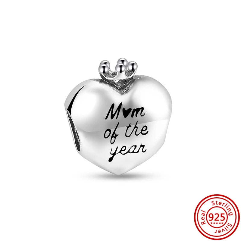 Silver Animal Hearts Infinity Crown Bead Charms Bracelet for Women 925 Sterling Silver Jewelry Y021