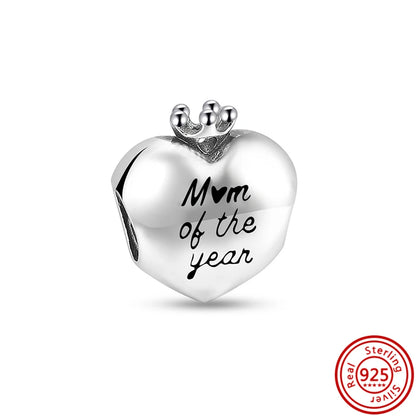 Silver Animal Hearts Infinity Crown Bead Charms Bracelet for Women 925 Sterling Silver Jewelry Y021