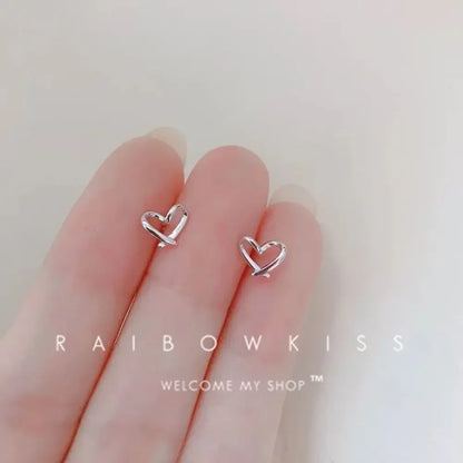 925 Silver Mini Stud Earrings for Women Heart Star Butterfly Dinosaur Design