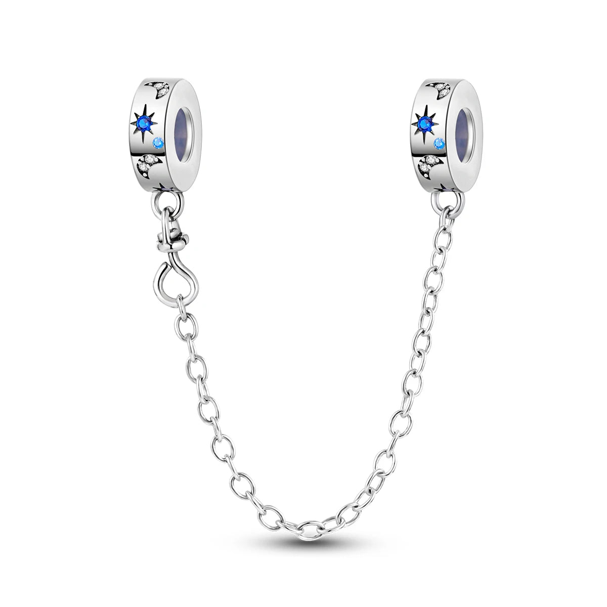 Moonlit Charm Clip 925 Silver Safety Chain Clasp for DIY Bracelets Jewelry for Women and Girls KTC642