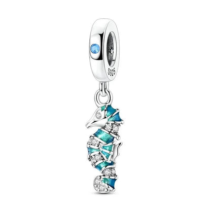Sparkling Purple Jellyfish Sterling Silver 925 Charm Bead Birthday Pendant for DIY Bracelet Jewelry