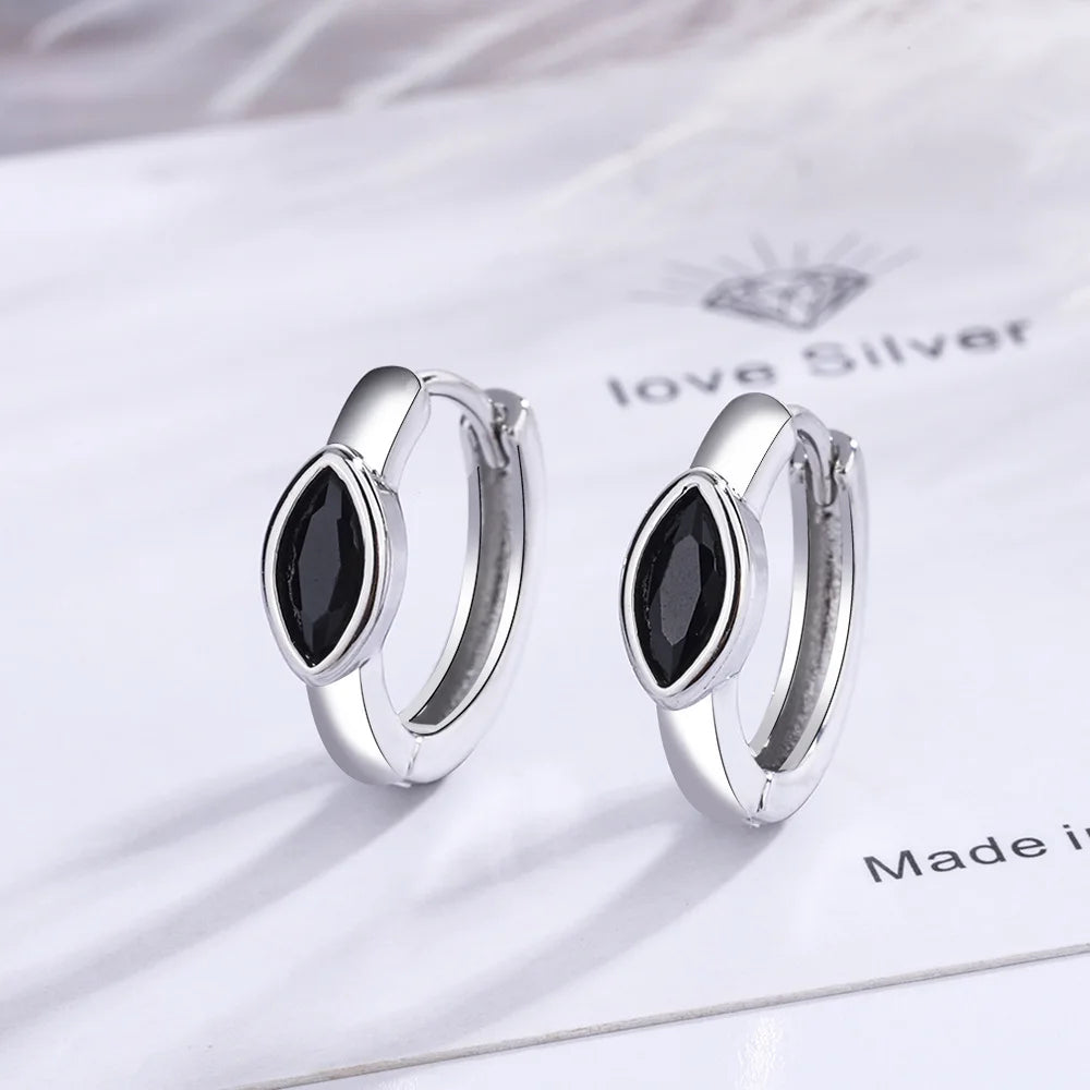 Elegant 925 Sterling Silver Zircon Stud Earrings for Women's Wedding and Engagement