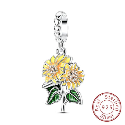 925 Sterling Silver Owl Bow Zircon Charm Beads Pendant