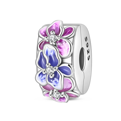 925 Sterling Silver Colorful Butterfly Star Moon Flower Beads Clip Charm for DIY Bracelets Fine Jewelry