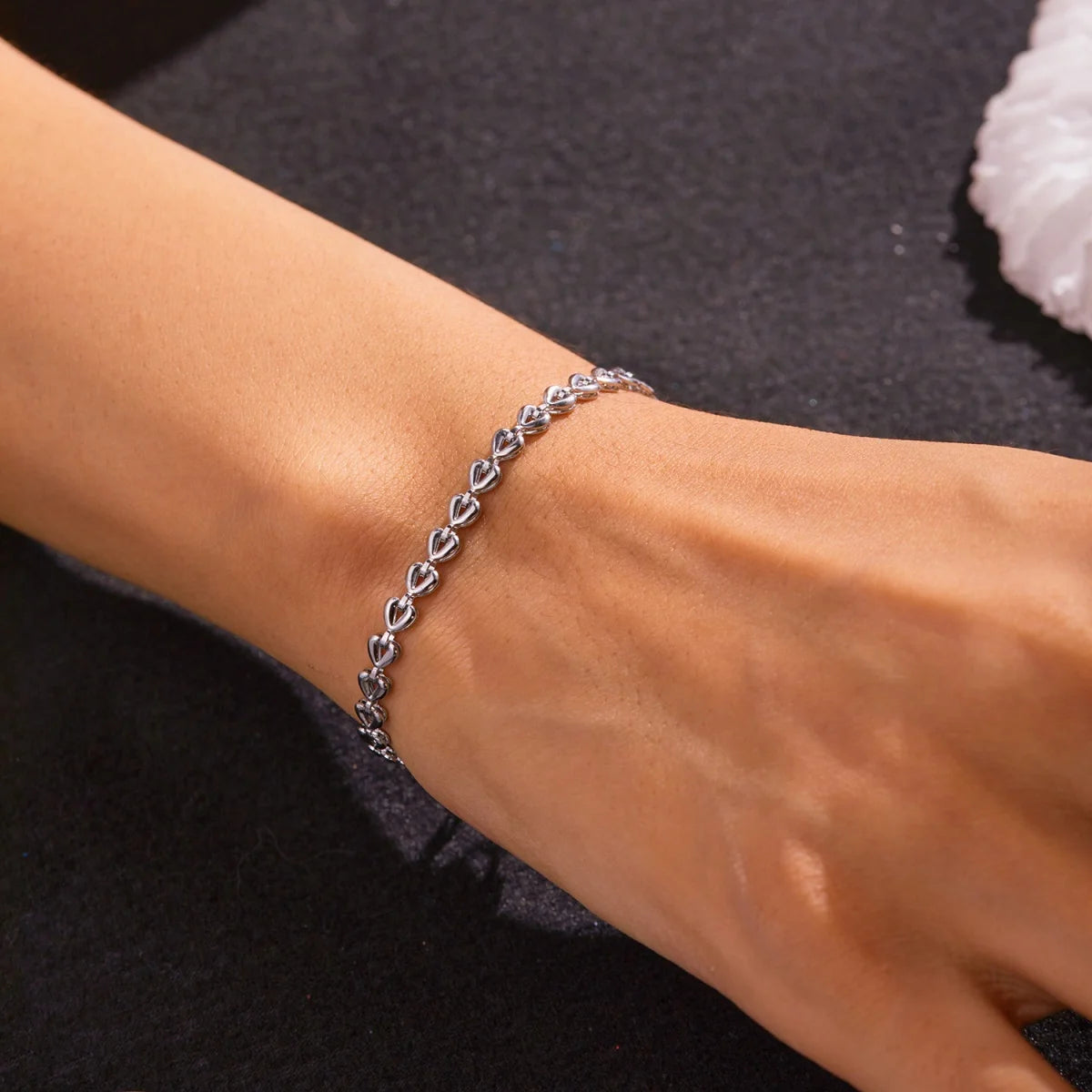 Stainless Steel Hollow Love Heart Bracelets for Men and Women Adjustable Minimalist Bangles Romantic Party Jewelry