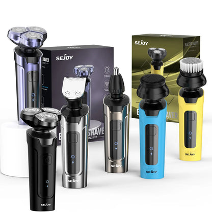 Sejoy 3 In 1 Multifunction Electric Shaver for Men Waterproof Beard and Nose Hair Trimmer with Fast Charging