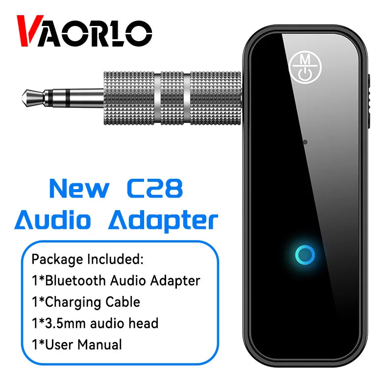 Bluetooth 5.3 Wireless Audio Adapter with HD Mic 3.5mm AUX for Car and Home Stereo Hands-Free Music Transmitter Receiver