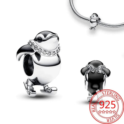 925 Sterling Silver Festive Cookie House Heart Nutcracker Dangle Charm for DIY Christmas Tree and Original Bracelet Gift