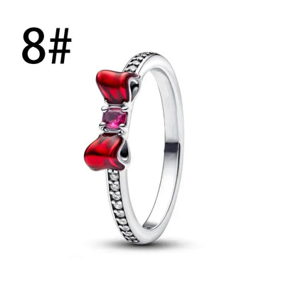 925 Sterling Silver Colorful Zircon Bow Tie Jewelry Set for Women Elegant DIY Fine Gift
