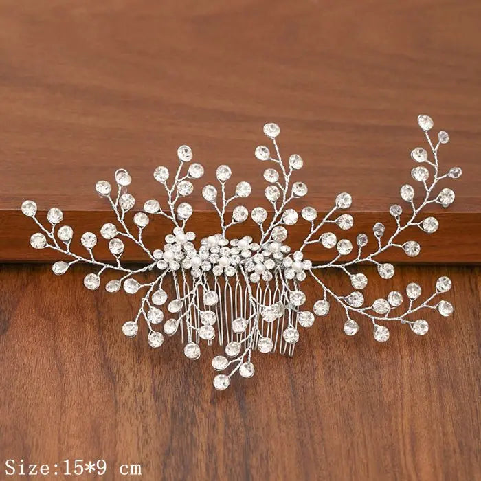 Silver Pearl Rhinestone Bridal Hair Combs - Top-Rated Wedding Hair Accessories for Women Silver 14