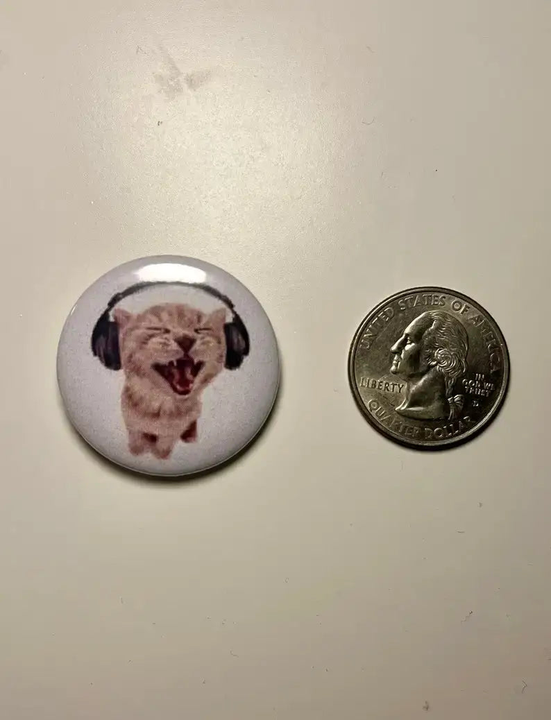 Strawberry Cat Button Pin Set - Adorable Feline Fashion Accessories one set
