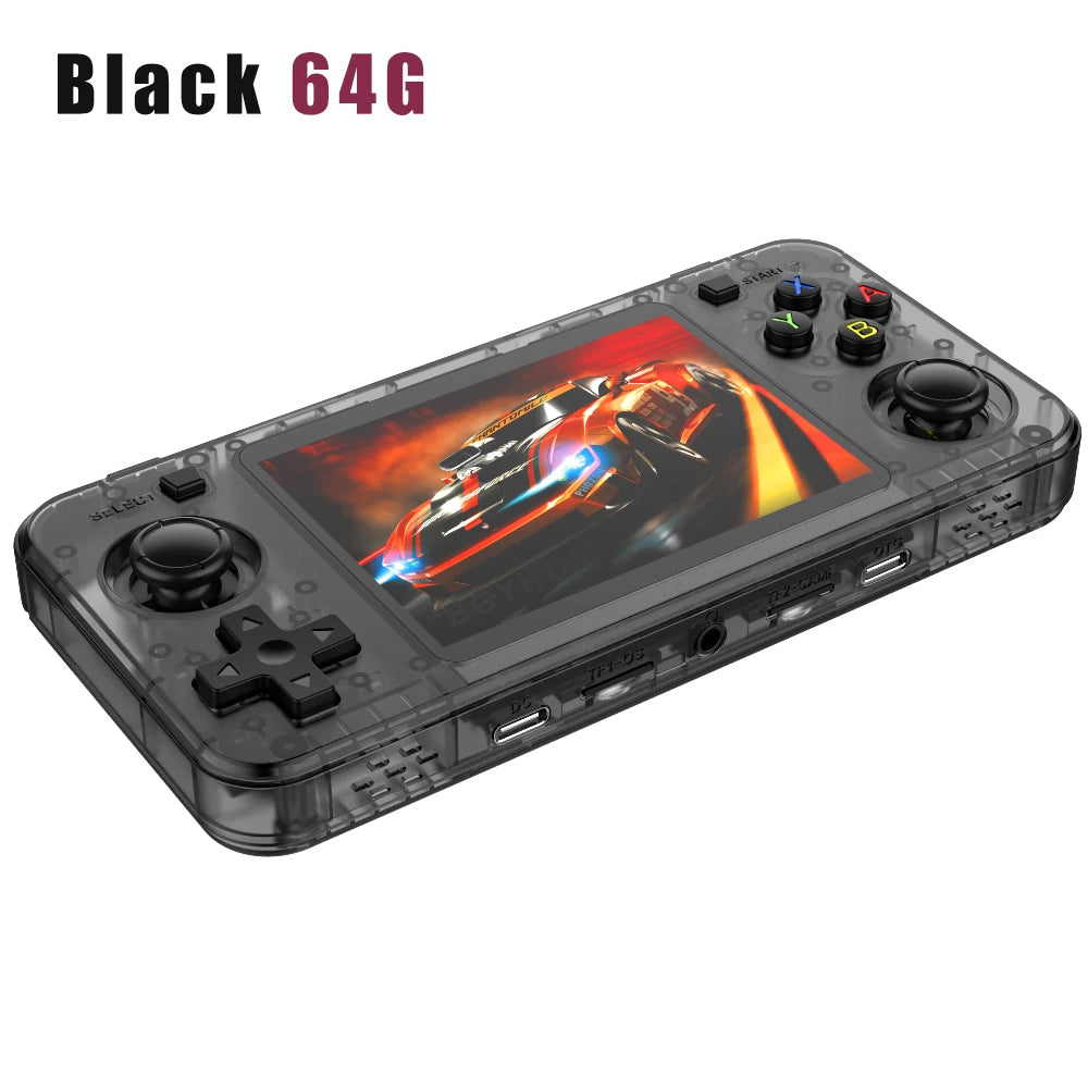Open Source R36S R36H R36S Max Handheld Game Console Linux 3.5 Inch IPS Screen Orange Portable Pocket Player 64GB Preloaded 15000 Games