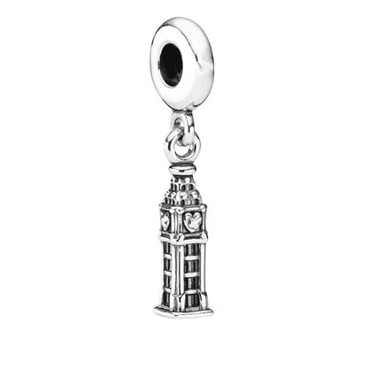 Fine Gold Eiffel Tower Statue Of Liberty Castle Charm Bead