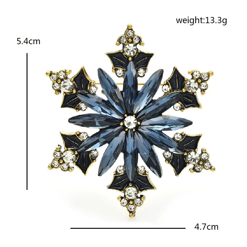 Elegant Rhinestone Snowflake Brooch Pins for Women and Unisex Winter Fashion Accessories