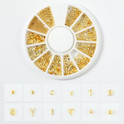 Resin Filling Metal Rivet Moon Stars Nail Art Decorations Mixed Beach Ocean Style Jewelry DIY Charms PP-XY-5