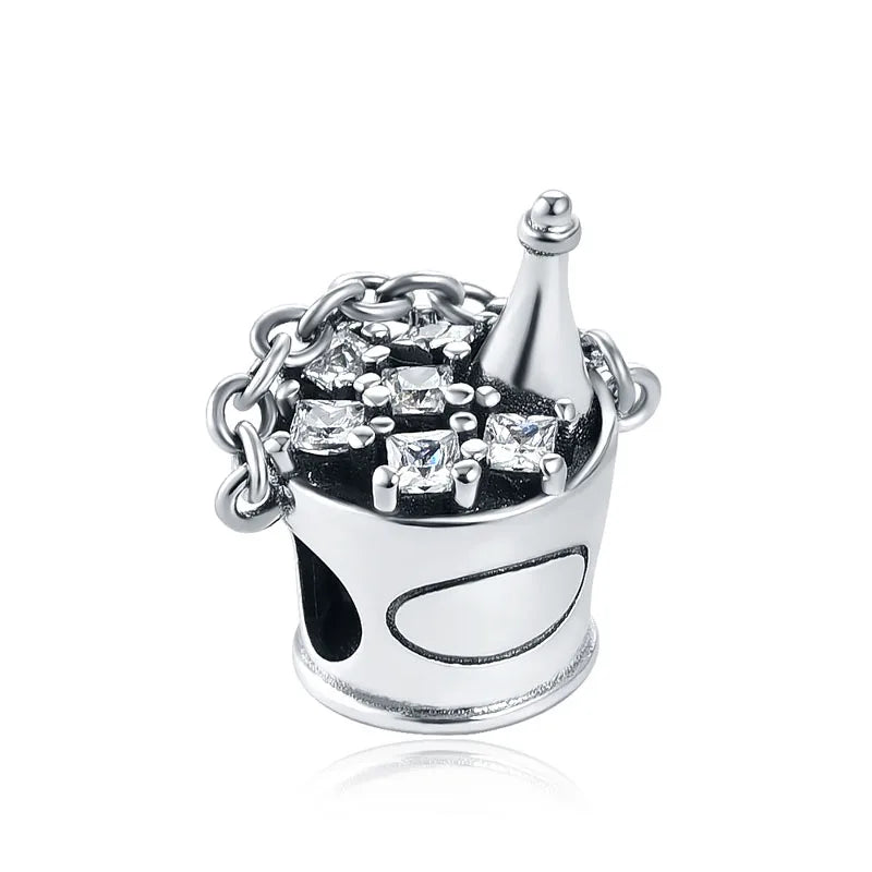Yinyang Flower Clover Pendant 925 Silver Amulet for Bracelets DIY Jewelry Gift B954