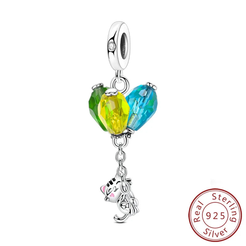 925 Sterling Silver Ocean Turtle Beach Charms Blue Shell