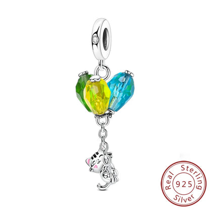 925 Sterling Silver Ocean Turtle Beach Charms Blue Shell