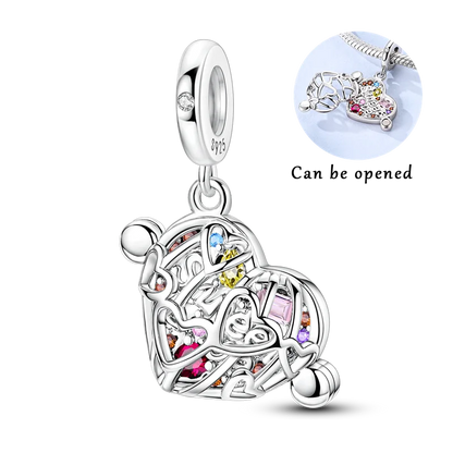 925 Sterling Silver Pumpkin Charm With Zircon Inlay
