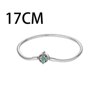925 Sterling Silver Lucky Four Leaf Clover And Horseshoe Charms With Green Zircon For Bracelet Necklace Earrings