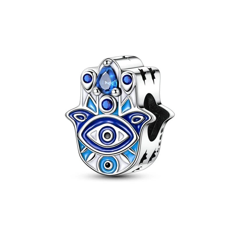 925 Sterling Silver Love Starry Sky Cat Paw Charms Beads