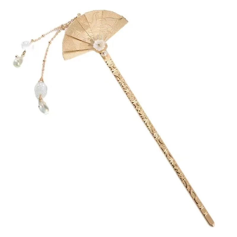 Chinese Style Tassel Hair Clip for Women with Handmade Floral Design