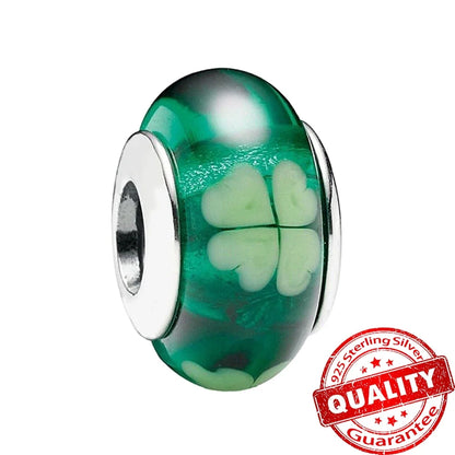 Colorful Flower Murano Glass Charm 925 Sterling Silver Top Rated DIY Jewelry for Bracelets and Necklaces LLZ015