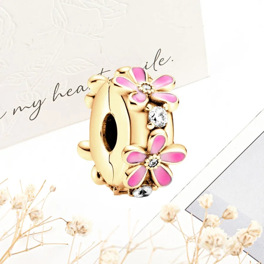 Sparkling Gold Safety Chain Infinity Snake Charm Beads