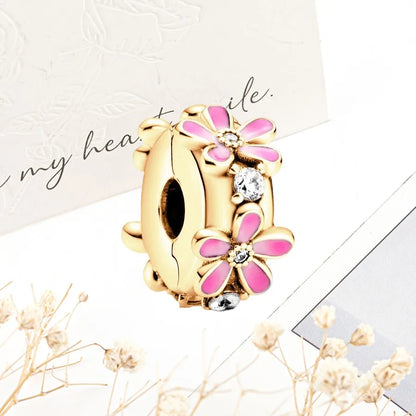 Sparkling Gold Safety Chain Infinity Snake Charm Beads