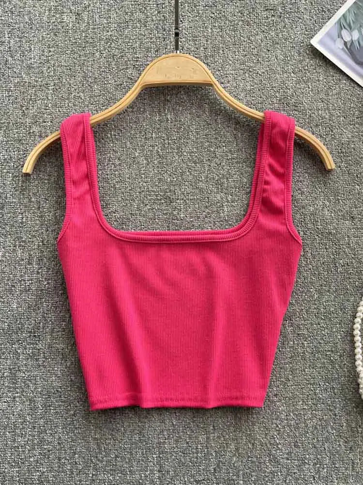 Women Backless Y2K Slim Fit Crop Tank Top Sleeveless