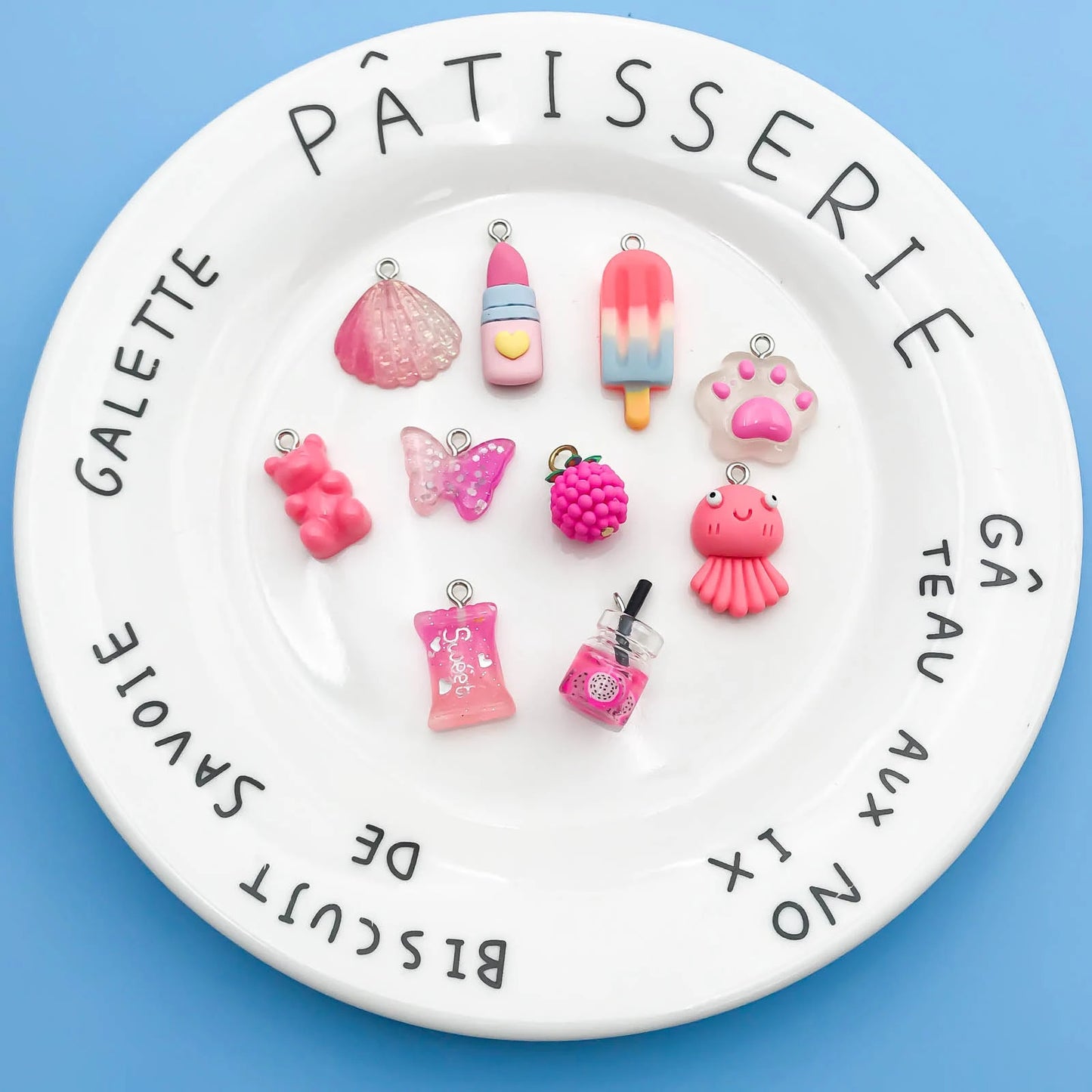 Colorful 3D Resin Charms Set for DIY Jewelry Crafting