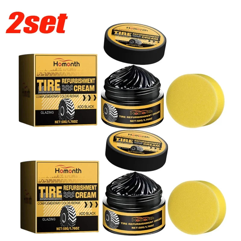 Tire Shine Coating Tyre Gloss Hydrophobic Sealant Wax 50g 2set